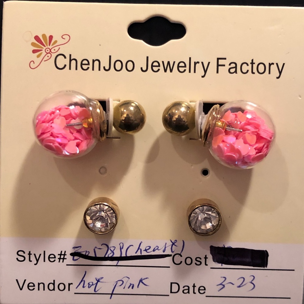 Gold Tone Reversible Stud Earrings and Stud Set
